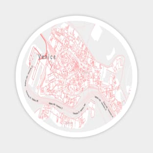 Venice red & white map Magnet